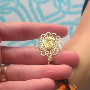 14K Yellow Gold Pendant Charm Catholic Mother Mary